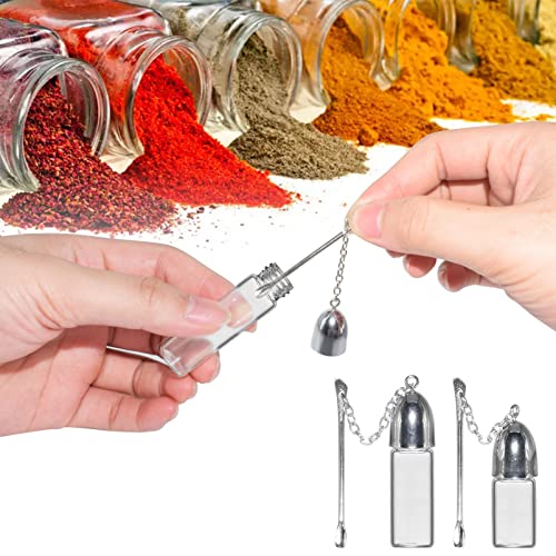 3-Piece Set Portable Storage Bottle, Transparent Glass Bottle, Portable Seasoning Bottle/Spice Bottle, Transparent Color