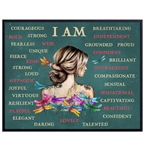 positive affirmations boho-chic wall art & decor – i am bohemian motivational wall decor – inspirational quotes sayings – encouragement gifts for women – encouraging wall decor – unframed picture