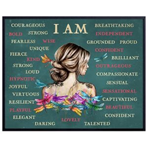 Positive Affirmations Boho-chic Wall Art & Decor - I Am Bohemian Motivational Wall Decor - Inspirational Quotes Sayings - Encouragement Gifts for Women - Encouraging Wall Decor - UNFRAMED Picture