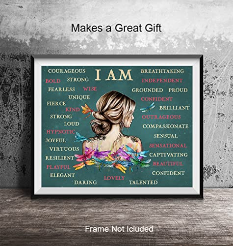 Positive Affirmations Boho-chic Wall Art & Decor - I Am Bohemian Motivational Wall Decor - Inspirational Quotes Sayings - Encouragement Gifts for Women - Encouraging Wall Decor - UNFRAMED Picture