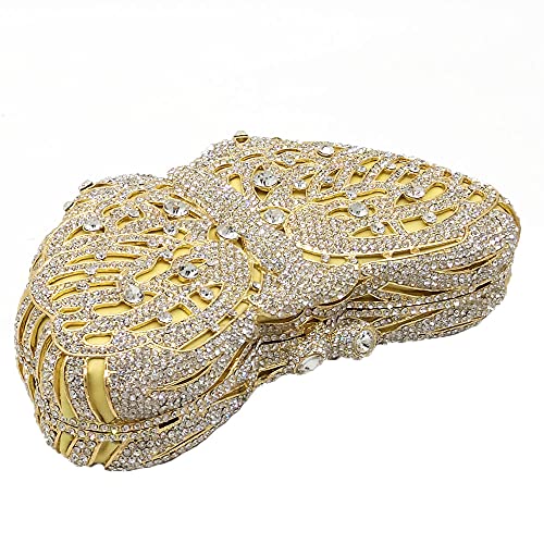 Super Mini Butterfly Clutch Bag Women Formal Party Evening Handbags Bridal Wedding Minaudiere Purse (Gold 8)