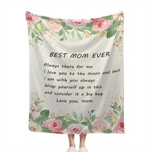 yalinan gift for mom, best birthday gift for mom, mom blanket from daughter son, 50″×60″ throw blanket