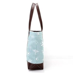 Tote Bag Women Satchel Bag Handbag Stylish Tote Handbag for Women Hobo Bag Fashion Crossbody Bag, Christmas Snowflake Light Blue