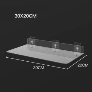 PDGJG Shelf Bathroom Wall Hanging Partition Free Punch Transparent Acrylic Wall Shelf Wall Invisible Floating Organizer