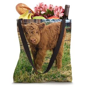 Fluffy Highland Calf Tote Bag