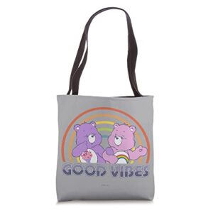 care bears good vibes rainbow with share and cheer bear tote bag