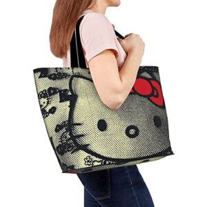 Cute Shoulder Bags For Women, Fashion Crossbody Messenger Bag Work Shoulder Bag High Capacity Retro Classic Cartoon Tote Handbag Pink Cat Black13