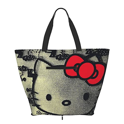 Cute Shoulder Bags For Women, Fashion Crossbody Messenger Bag Work Shoulder Bag High Capacity Retro Classic Cartoon Tote Handbag Pink Cat Black13