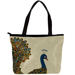 tote bag women satchel bag handbag stylish tote handbag for women hobo bag fashion crossbody bag, vintage animal peacock