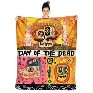 skynora day of the dead blankets gifts for women men cozy women skull flannel fleece blanket day of the dead blankets gifts fuzzy throw blankets for bedroom living rooms sofa couch