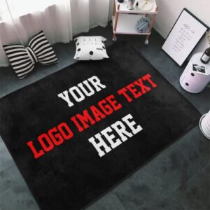 Custom Rug Personalized Add Your Own Logo Image Text Area Rug Soft Anti Slip Washable Decorative Carpet for Home Garden Office 36"x24"