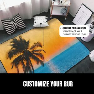 Custom Rug Personalized Add Your Own Logo Image Text Area Rug Soft Anti Slip Washable Decorative Carpet for Home Garden Office 36"x24"