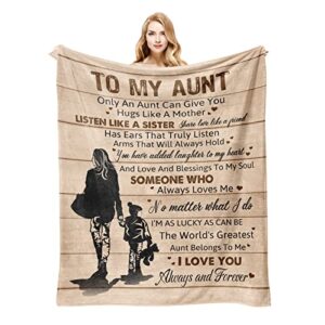 aunt gifts from niece, gifts for aunt blanket 60″x50″, aunt gifts from nephew, best aunt ever gifts, aunt birthday gift, great aunt gifts ideas for christmas mothers day, to my aunt throw blankets
