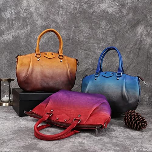 LDCHNH Women's Vintage Handbag Large Capacity Ladies Tote Bag Casual Shoulder Messenger Bag (Color : E, Size
