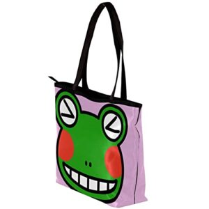 TBOUOBT Handbags for Women Fashion Tote Bags Shoulder Bag Satchel Bags, cartoon animal grinning frog