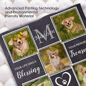 Custom Memorial Blanket Gifts for Dog Lover You Are Missed Beyond Measure Personalized Puppy Photo Collage Fleece Throw Blanket with Picture Name in Loving Memory Blanket for Dog Lost Dog Lover 40 x50