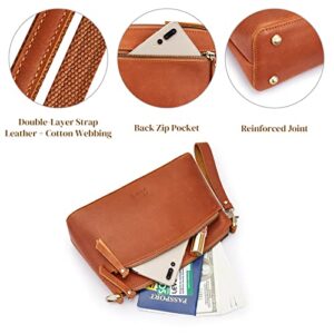 S-ZONE Genuine Leather Crossbody Bags for Women Small Purse and Handbag Wristlet