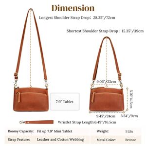 S-ZONE Genuine Leather Crossbody Bags for Women Small Purse and Handbag Wristlet