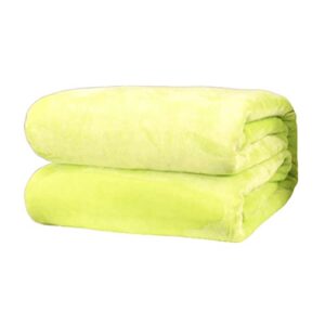 polyester throw blanket,polyester soft warm solid color blanket sleep cover rug for bed and couch lightweight throw fit all season fruit green 70 * 100cm.