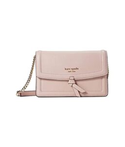 kate spade new york knott pebbled leather flap crossbody mochi pink one size