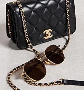 CHANEL Women's Pre-Loved Black Lambskin CC Chain Flap Mini Bag, Black, One Size