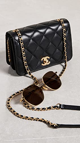CHANEL Women's Pre-Loved Black Lambskin CC Chain Flap Mini Bag, Black, One Size
