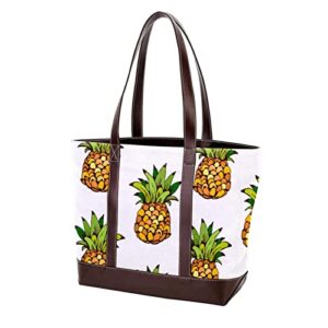 tbouobt handbags for women fashion tote bags shoulder bag satchel bags, tropical fruit pineapple cartoon