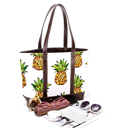 TBOUOBT Handbags for Women Fashion Tote Bags Shoulder Bag Satchel Bags, Tropical Fruit Pineapple Cartoon