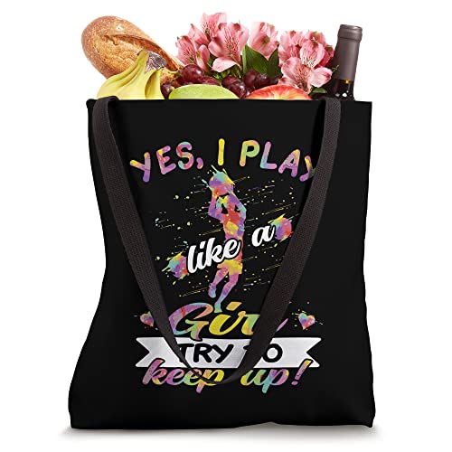 Play Like A Girl Basketball Tote Bag