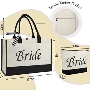 OllarKt Canvas Tote Bag for Women, Engagement Wedding Bride Gifts for Bride, Beach Bags