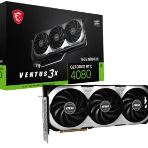 MSI GeForce RTX 4080 16GB Ventus 3X OC Gaming Graphics Card - 16GB GDDR6X, 2550 MHz, PCI Express Gen 4, 256-bit, 3X DP v 1.4a, HDMI 2.1a (Supports 4K & 8K HDR)