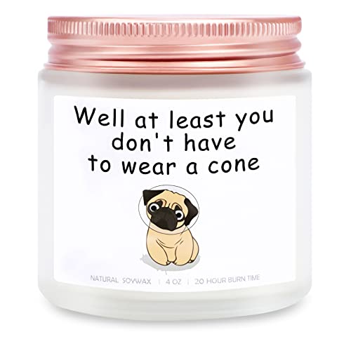 Funny Get Well Soon Gifts for Women or Men, at Least You Don’t Have to Wear A Cone, Wellbeing, Recovery Feel Better Gifts for Friend, Mom, Daughter, Sister, Wife, Girlfriend, Lavender Scented Candle