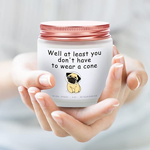 Funny Get Well Soon Gifts for Women or Men, at Least You Don’t Have to Wear A Cone, Wellbeing, Recovery Feel Better Gifts for Friend, Mom, Daughter, Sister, Wife, Girlfriend, Lavender Scented Candle