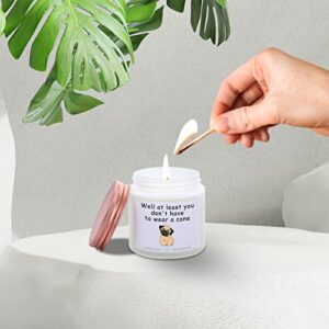 Funny Get Well Soon Gifts for Women or Men, at Least You Don’t Have to Wear A Cone, Wellbeing, Recovery Feel Better Gifts for Friend, Mom, Daughter, Sister, Wife, Girlfriend, Lavender Scented Candle