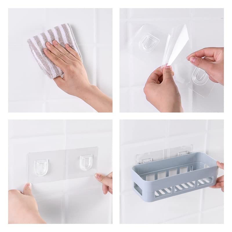 PDGJG Wall Mounted Bathroom Shelf Rack Suction Wall Toilet Shelf Plastic Storage Rack Household Kitchen Bathroom Organizer ( Color : D , Size : 26*11.5*7cm )