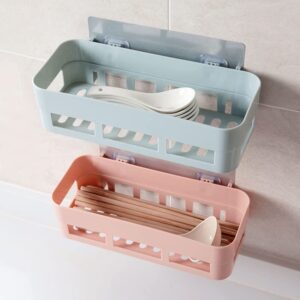 PDGJG Wall Mounted Bathroom Shelf Rack Suction Wall Toilet Shelf Plastic Storage Rack Household Kitchen Bathroom Organizer ( Color : D , Size : 26*11.5*7cm )