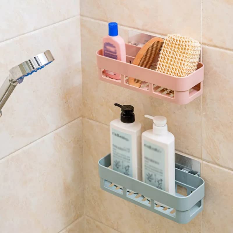 PDGJG Wall Mounted Bathroom Shelf Rack Suction Wall Toilet Shelf Plastic Storage Rack Household Kitchen Bathroom Organizer ( Color : D , Size : 26*11.5*7cm )