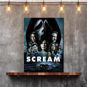 Scream Poster Sets 6 for Room Aesthetic Horror Movie Canvas Wall Art Modern Thriller Wall Decor Prints for Living Room Bedroom 12x18in Unframed