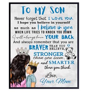 boy bedroom wall art – to my son – mexicans latinx gift from mom mother – little boys room decoration – baby shower gift – blue nursery decor – kids infant toddler child family wall decor poster