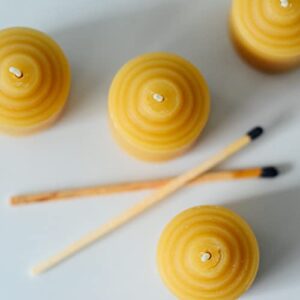 The Beeswax Co Votive Beeswax Candles - Natural Honey Scented - for Home - Long-Lasting & Eco-Friendly - Cotton Wick - Slow Burning - Hand Poured Pure Organic Bees Wax - Set of 24 Votives