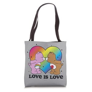 care bears love is love with cheer bear and tenderheart tote bag