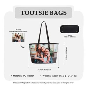 kaululu Personalized Photo Tote Bag Custom Picture Shoulder Bag Handbags Handle Satchel for Women