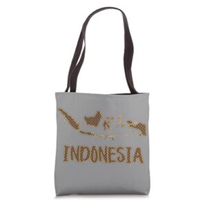 Indonesia Map filled with Traditional Indonesian Batik Tote Bag