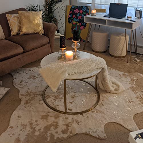 Vpory Faux Cowhide Rug - Premium Faux Cow Print Rug, Durable Western Room Decor Area Rugs for Living Room Bedroom, Faux Fur Animal Cow Hide Carpet