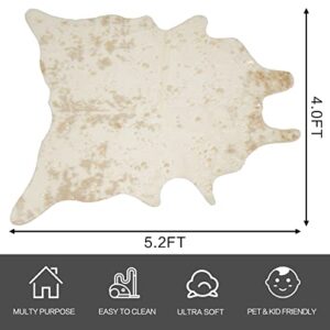 Vpory Faux Cowhide Rug - Premium Faux Cow Print Rug, Durable Western Room Decor Area Rugs for Living Room Bedroom, Faux Fur Animal Cow Hide Carpet