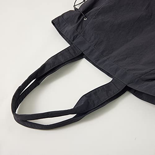 Tote Handbags for Women, 18L Side Cinch Shopper Bag Purse, Hobo Shoulder Bags Lightweight Gym for Work, Workout, Travel (Black)