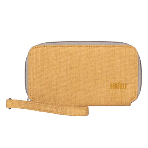 HAIKU Intrepid Small and Slim Women's Wristlet Wallet, Clutch Purse, Zip Around RFID-Blocking Credit Card holder, and ID Holder with Phone Pocket, Honeycomb