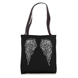 fallen angel wings tote bag