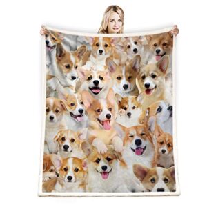 juirnost corgi gifts for corgi lovers corgi blanket cartoon corgi dog throw blankets gift for boys girls adults corgi lovers cute puppy dog blanket corgi decor 50″x60″ blankets for bed sofa couch