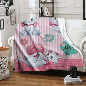 Cartoon Printing Throw Blanket All Seasons Flannel Fleece Blanket Soft and Warm Plush Blankets for Couch Sofa Bed Camping Travel 60"x50"